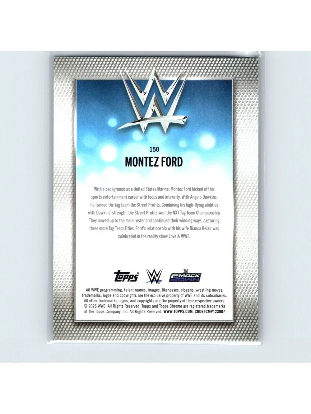 2026 Topps Chrome WWE Montez Ford #150 Gold Mini Diamond Refractor #/50 SMA